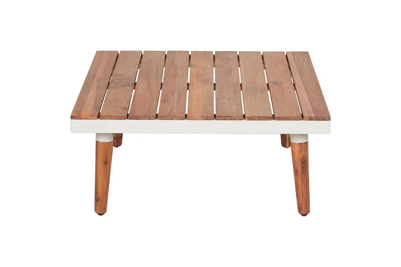 Loungegrupp Corato Vit/ljust trä - Vit/ljust trä - Utemöbler & utemiljö - Utegrupp - Soffgrupp utomhus