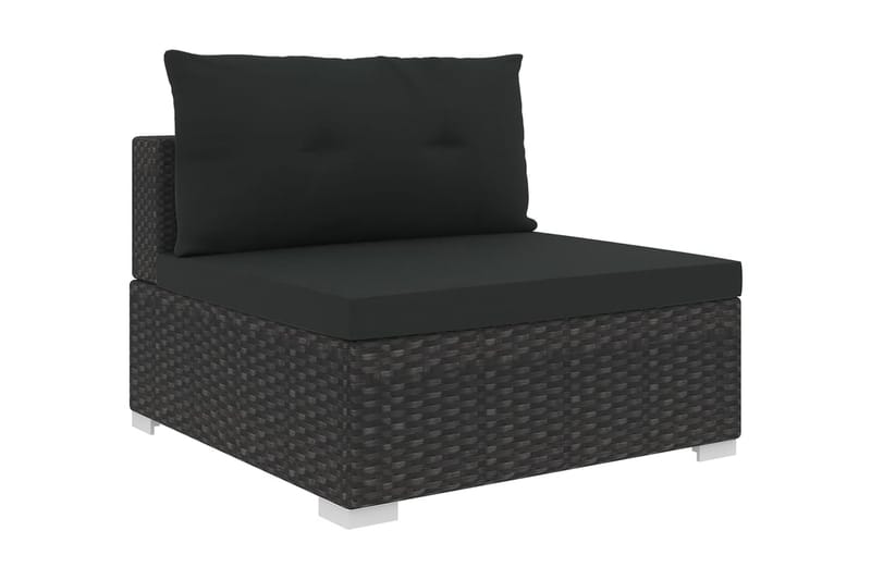 Loungegrupp för trädgården m. dynor 10 delar konstrotting sv - Svart - Loungeset & loungegrupp - Soffgrupp utomhus