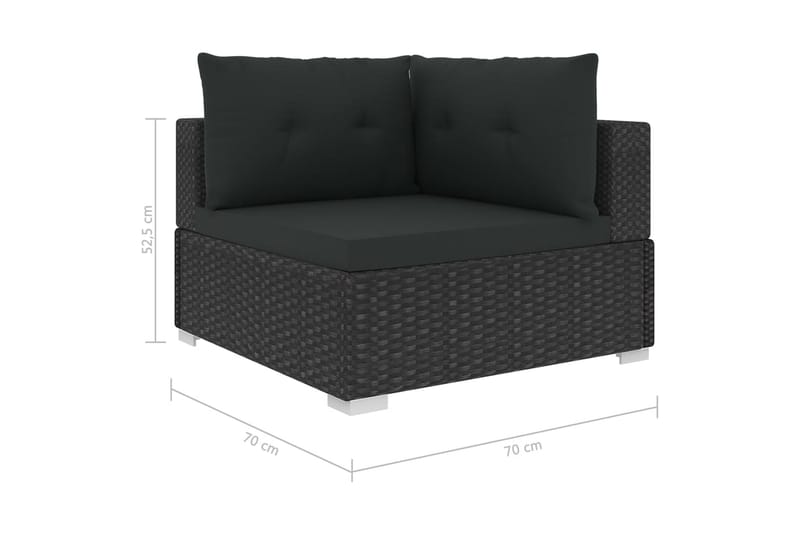 Loungegrupp för trädgården m. dynor 10 delar konstrotting sv - Svart - Loungeset & loungegrupp - Soffgrupp utomhus