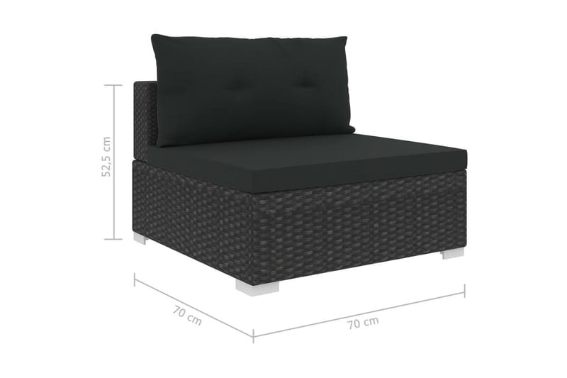 Loungegrupp för trädgården m. dynor 10 delar konstrotting sv - Svart - Loungeset & loungegrupp - Soffgrupp utomhus