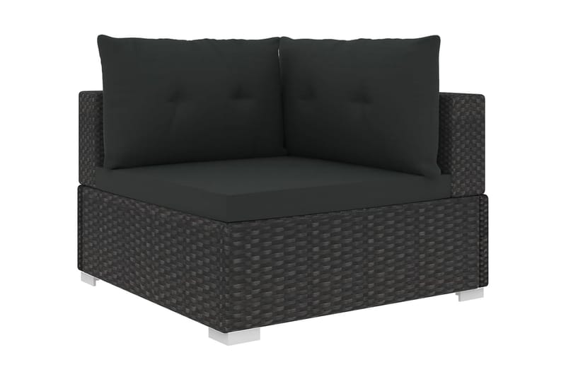 Loungegrupp för trädgården m. dynor 10 delar konstrotting sv - Svart - Loungeset & loungegrupp - Soffgrupp utomhus