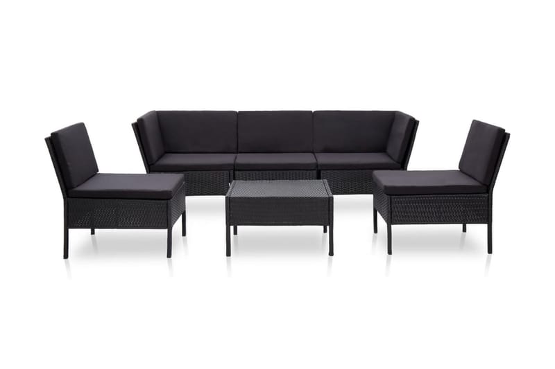 Loungegrupp för trädgården med dynor 6 delar konstrotting sv - Loungeset & loungegrupp - Soffgrupp utomhus