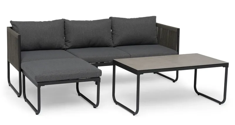 Loungegrupp Hillerstorp Hamnborg - Grå - Utemöbler & utemiljö - Utegrupp - Soffgrupp utomhus