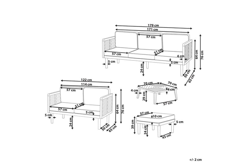Loungegrupp med 2 sits soffa Baratti - Utemöbler & utemiljö - Utegrupp - Soffgrupp utomhus