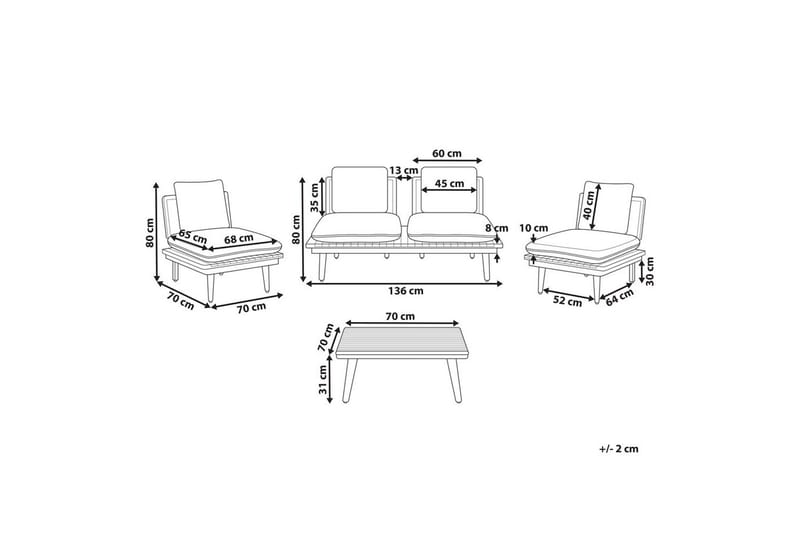 Loungegrupp med bord Accadia - Utemöbler & utemiljö - Utegrupp - Soffgrupp utomhus