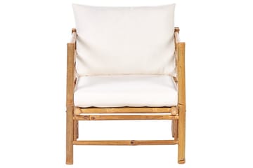 Loungegrupp med bord Cerreto Vit/ljust trä, 5-Sits - Vit/ljust trä, 5-Sits - Utemöbler & utemiljö - Utegrupp - Soffgrupp utomhus