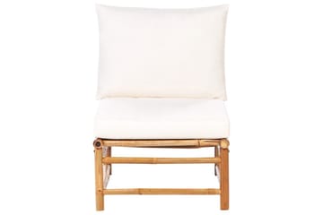 Loungegrupp med bord Cerreto Vit/ljust trä, 5-Sits - Vit/ljust trä, 5-Sits - Utemöbler & utemiljö - Utegrupp - Soffgrupp utomhus