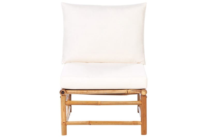 Loungegrupp med bord Cerreto Vit/ljust trä, 5-Sits - Vit/ljust trä, 5-Sits - Utemöbler & utemiljö - Utegrupp - Soffgrupp utomhus