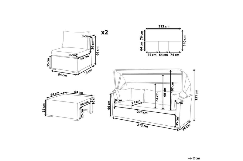 Loungegrupp med bord Coccolia - Utemöbler & utemiljö - Utegrupp - Soffgrupp utomhus