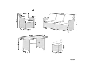 Loungegrupp med bord Fonti Natur/grå/beige - Natur/grå/beige - Utemöbler & utemiljö - Utegrupp - Soffgrupp utomhus