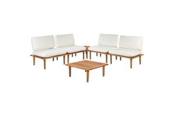Loungegrupp med bord Frascati Vit/ljust trä, 4-Sits - Vit/ljust trä, 4-Sits - Utemöbler & utemiljö - Utegrupp - Cafegrupp & cafeset