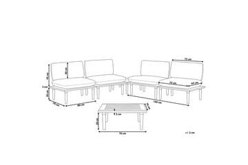 Loungegrupp med bord Frascati Vit/ljust trä, 4-Sits - Vit/ljust trä, 4-Sits - Utemöbler & utemiljö - Utegrupp - Cafegrupp & cafeset