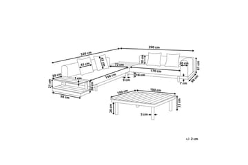 Loungegrupp med bord Missanello Grå/vit - Grå/vit - Utemöbler & utemiljö - Utegrupp - Soffgrupp utomhus