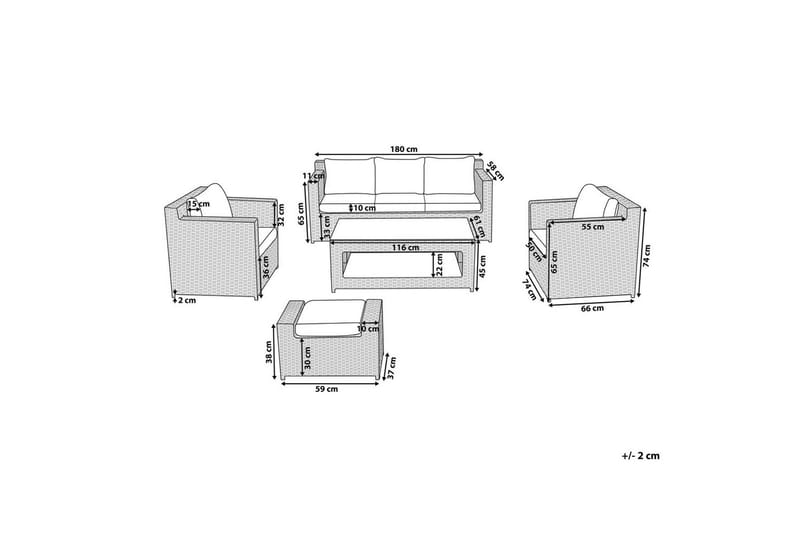 Loungegrupp med bord Roma - Utemöbler & utemiljö - Utegrupp - Soffgrupp utomhus