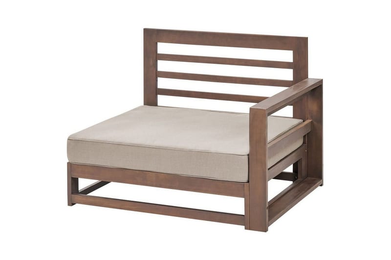 Loungegrupp med bord Timor Mörkt trä/grått/beige, Ja - Mörkt trä/grått/beige, Ja - Utemöbler & utemiljö - Utegrupp - Soffgrupp utomhus