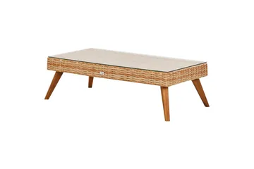 Loungegrupp med bord Vittoria Beige/vit/ljust trä, 5-Sits - Beige/vit/ljust trä, 5-Sits - Utemöbler & utemiljö - Utegrupp - Soffgrupp utomhus