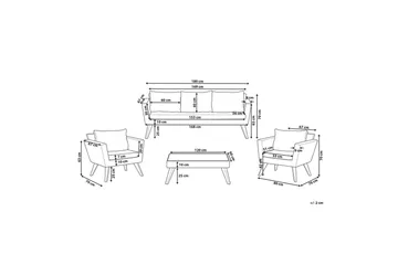 Loungegrupp med bord Vittoria Beige/vit/ljust trä, 5-Sits - Beige/vit/ljust trä, 5-Sits - Utemöbler & utemiljö - Utegrupp - Soffgrupp utomhus