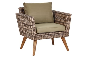 Loungegrupp med bord Vittoria Naturligt/grönt/ljust trä, 4-Sits - Naturligt/grönt/ljust trä, 4-Sits - Utemöbler & utemiljö - Utegrupp - Soffgrupp utomhus