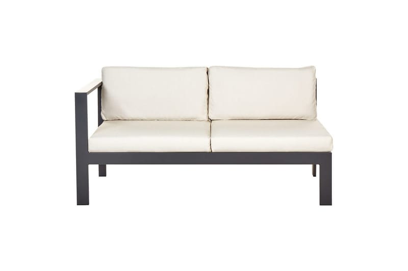 Loungegrupp med dynor Messina Svart/ljust trä/beige - Svart/ljust trä/beige - Utemöbler & utemiljö - Utegrupp - Soffgrupp utomhus