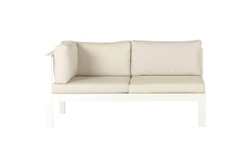 Loungegrupp med dynor Messina Vit/ljust trä/beige - Vit/ljust trä/beige - Utemöbler & utemiljö - Utegrupp - Soffgrupp utomhus