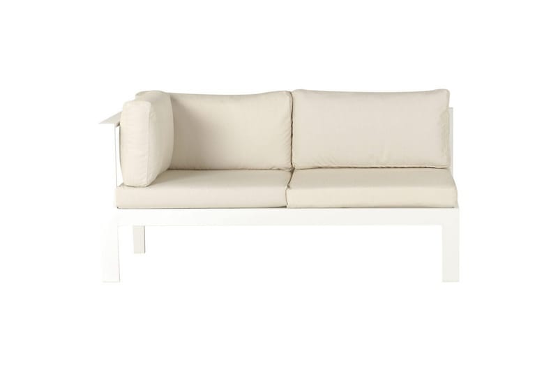 Loungegrupp med dynor Messina Vit/ljust trä/beige - Vit/ljust trä/beige - Utemöbler & utemiljö - Utegrupp - Soffgrupp utomhus
