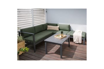 Loungegrupp Messina Grön/svart/grå - Grön/svart/grå - Utemöbler & utemiljö - Utegrupp - Soffgrupp utomhus