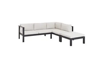 Loungegrupp Messina Vit/svart/grå - Vit/svart/grå - Utemöbler & utemiljö - Utegrupp - Soffgrupp utomhus