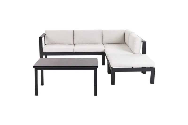 Loungegrupp Messina Vit/svart/grå, Vit/svart/grå