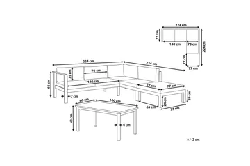 Loungegrupp Messina Vit/svart/grå - Vit/svart/grå - Utemöbler & utemiljö - Utegrupp - Soffgrupp utomhus