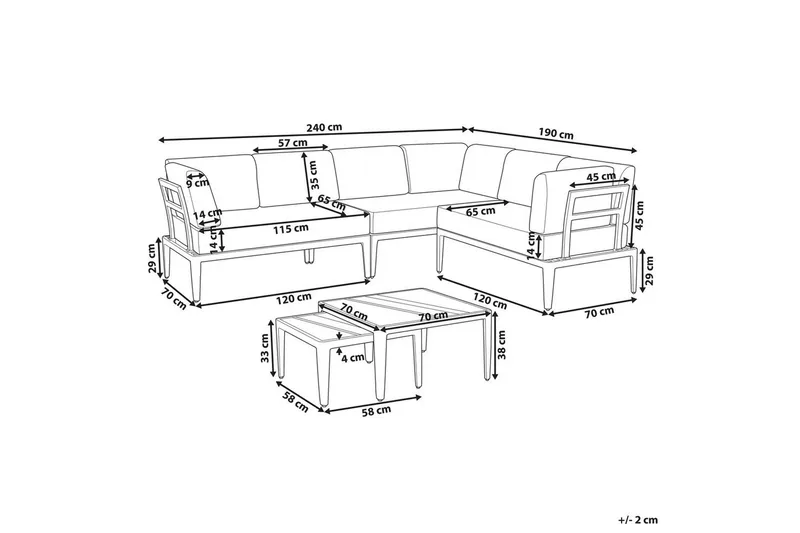 Loungegrupp Rima III Beige - Beige - Utemöbler & utemiljö - Utegrupp - Soffgrupp utomhus