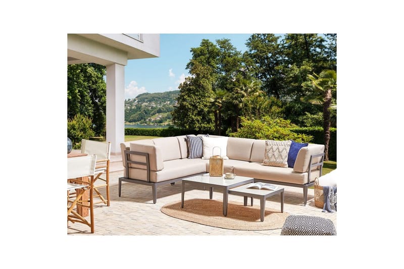 Loungegrupp Rima III Grå/beige - Grå/beige - Utemöbler & utemiljö - Utegrupp - Soffgrupp utomhus