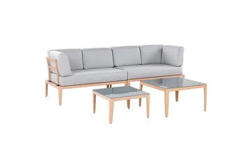 Loungegrupp Rima III Grå/ljust trä - Grå/ljust trä - Utemöbler & utemiljö - Utegrupp - Soffgrupp utomhus