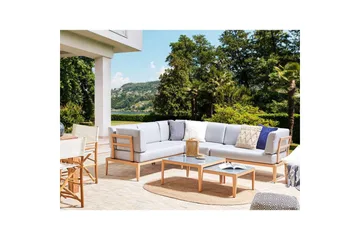 Loungegrupp Rima III Grå/ljust trä - Grå/ljust trä - Utemöbler & utemiljö - Utegrupp - Soffgrupp utomhus