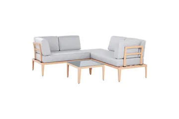 Loungegrupp Rima III Grå/ljust trä - Grå/ljust trä - Utemöbler & utemiljö - Utegrupp - Soffgrupp utomhus