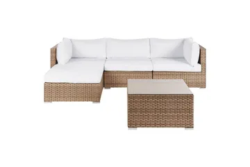 Loungegrupp Sano Natur/vit, Högervänd - Natur/vit, Högervänd - Utemöbler & utemiljö - Utegrupp - Soffgrupp utomhus
