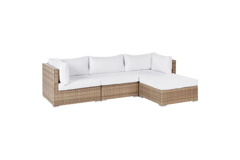 Loungegrupp Sano Natur/vit, Vänstervänd - Natur/vit, Vänstervänd - Utemöbler & utemiljö - Utegrupp - Soffgrupp utomhus