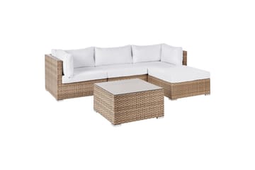 Loungegrupp Sano Natur/vit, Vänstervänd - Natur/vit, Vänstervänd - Utemöbler & utemiljö - Utegrupp - Soffgrupp utomhus