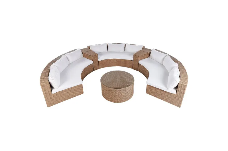 Loungegrupp Severo Beige/vit - Beige/vit - Utemöbler & utemiljö - Utegrupp - Soffgrupp utomhus