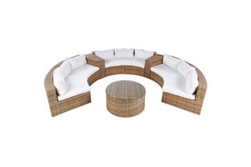 Loungegrupp Severo Brun/Vit - Brun/Vit - Utemöbler & utemiljö - Utegrupp - Soffgrupp utomhus