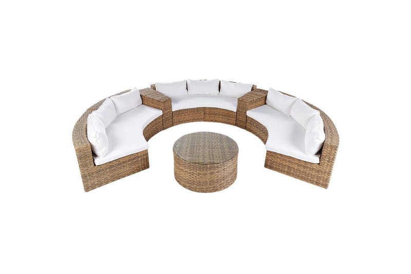 Loungegrupp Severo Brun/Vit - Brun/Vit - Utemöbler & utemiljö - Utegrupp - Soffgrupp utomhus