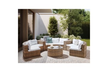 Loungegrupp Severo Brun/Vit - Brun/Vit - Utemöbler & utemiljö - Utegrupp - Soffgrupp utomhus