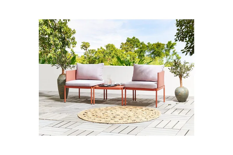 Loungegrupp Terracina Orange/Vit - Orange/Vit - Utemöbler & utemiljö - Utegrupp - Cafegrupp & cafeset