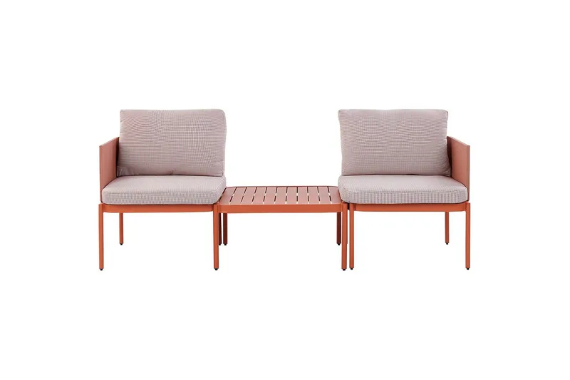 Loungegrupp Terracina Orange/Vit, Orange/Vit