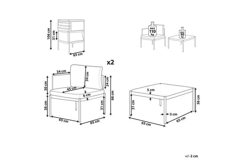 Loungegrupp Terracina Orange/Vit - Orange/Vit - Utemöbler & utemiljö - Utegrupp - Cafegrupp & cafeset