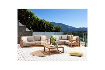 Loungegrupp Timor 4-sits Ljus trä/grått/beige, Ja - Ljus trä/grått/beige, Ja - Utemöbler & utemiljö - Utegrupp - Soffgrupp utomhus