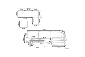 Loungegrupp Timor Mörk trä/beige/grå, Ja, Vänstervänd - Mörk trä/beige/grå, Ja, Vänstervänd - Utemöbler & utemiljö - Utegrupp - Soffgrupp utomhus