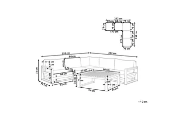 Loungegrupp Timor Mörkt trä/grått/beige, Ja, Vändbar - Mörkt trä/grått/beige, Ja, Vändbar - Utemöbler & utemiljö - Utegrupp - Soffgrupp utomhus