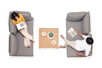 Loungegrupp Utomhus TOPAZ vänster/höger 4-sitssoffa + soffbord 73 cm - grå - Utemöbler & utemiljö - Utegrupp - Soffgrupp utomhus