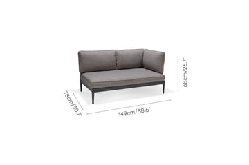 Loungegrupp Utomhus TOPAZ vänster/höger 4-sitssoffa + soffbord 73 cm - grå - Utemöbler & utemiljö - Utegrupp - Soffgrupp utomhus