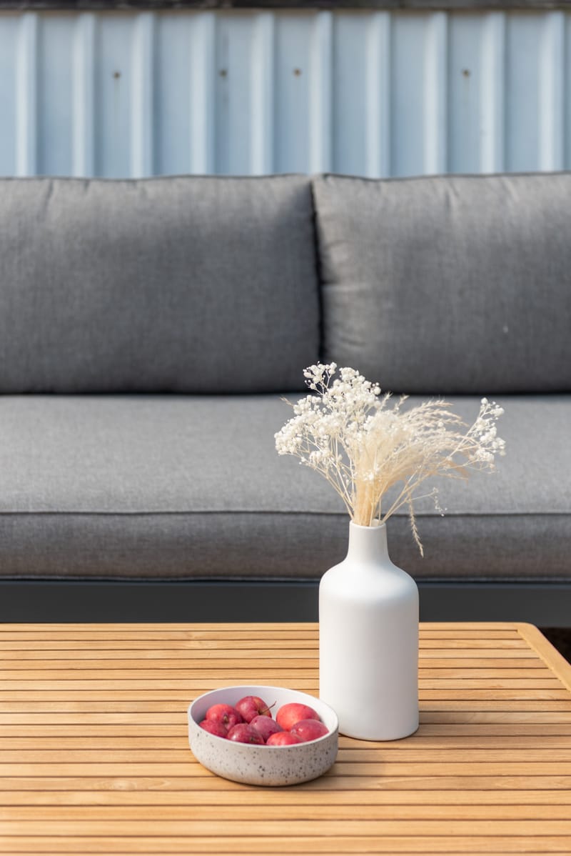 Loungegrupp Utomhus TOPAZ vänster/höger 6-sitssoffa + soffbord 73 cm - magnesiumgrå - Utemöbler & utemiljö - Utegrupp - Soffgrupp utomhus